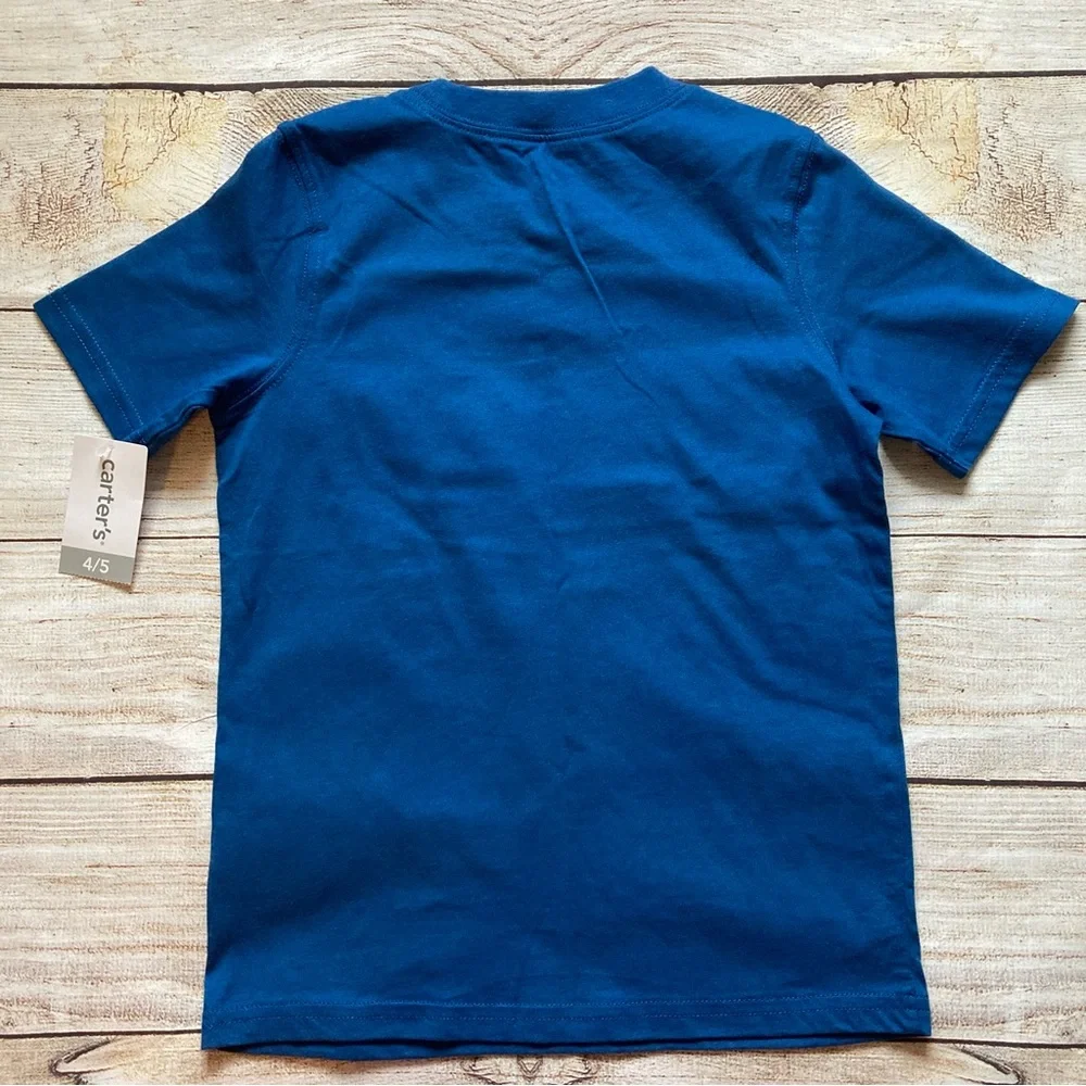 Carter’s Tyrannosaurus Graphic Short Sleeve Crew Neck Tshirt NWT Size 4/5 Blue